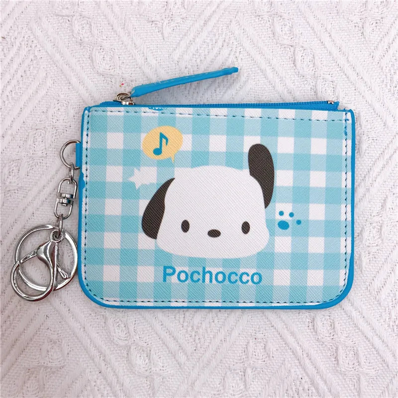 Kawaii Hello Kitty Wallet Melody Kuromi Cinnamoroll Coin Purse Women Anime Children Pu Card Holder Girls Christmas Gifts