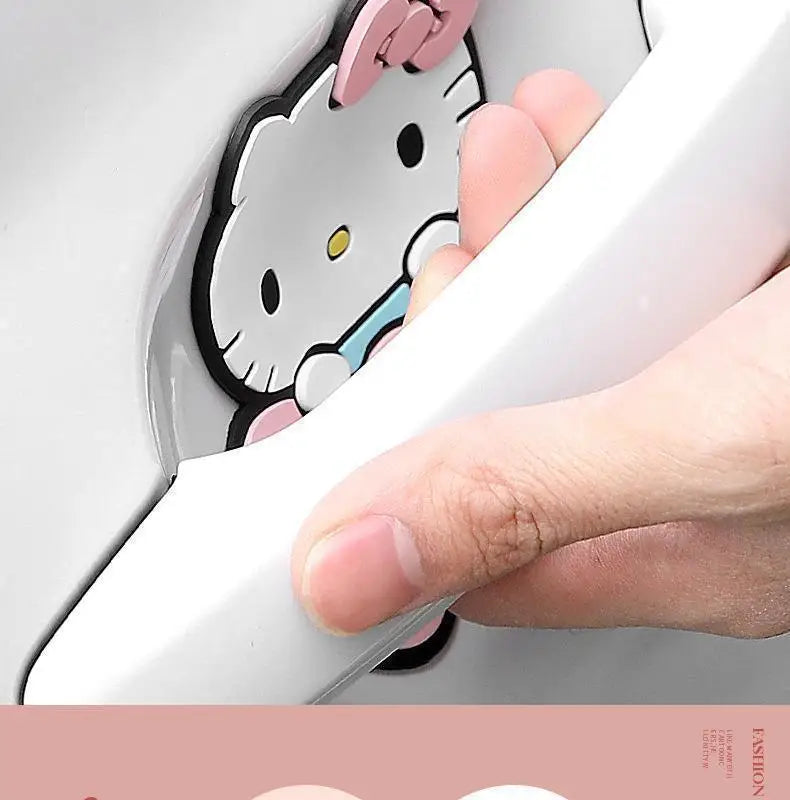 Kawaii Sanrio Cute Cartoon Car Door Anti-Collision Sticker Hello Kitty Transparent Collision Strip Decoration Car Accsesories