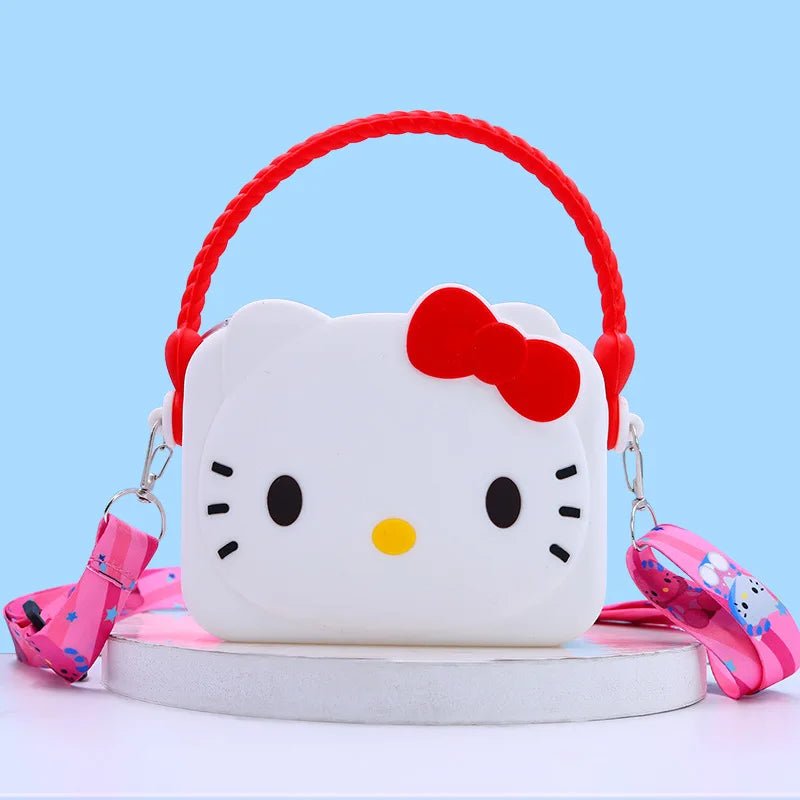 Bag Kawaii Hello Kitty Cinnamoroll Silica Gel Shoulder Bags Kuromi My Melody Coin Purse for Girl Cute Doll Handbag Gift