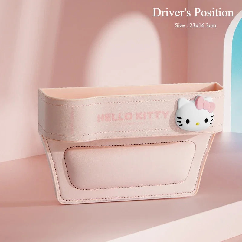 Hello Kitty Car Crevice Storage Box Multifunctional Cartoon Car Seat Clip Organizer Kawaii Sanrio Seat Gap Filler Organizer