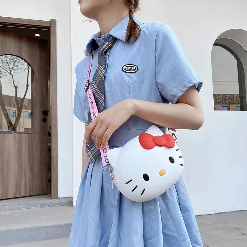 11cm/19cm Hello Kitty Crossbody Bags For Women Kawaii Messenger Bag Travel 3d Shoulder Small Purse Phone Bag Girlfriend Gift