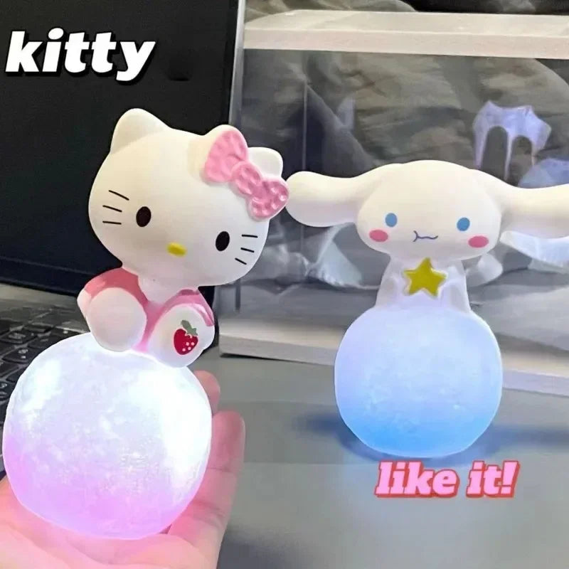 Hello Kitty Night Light Luminous Children's Toy Bedside Lamp Anime Cartoon Kuromi Cinnamoroll Cute Children's Gift