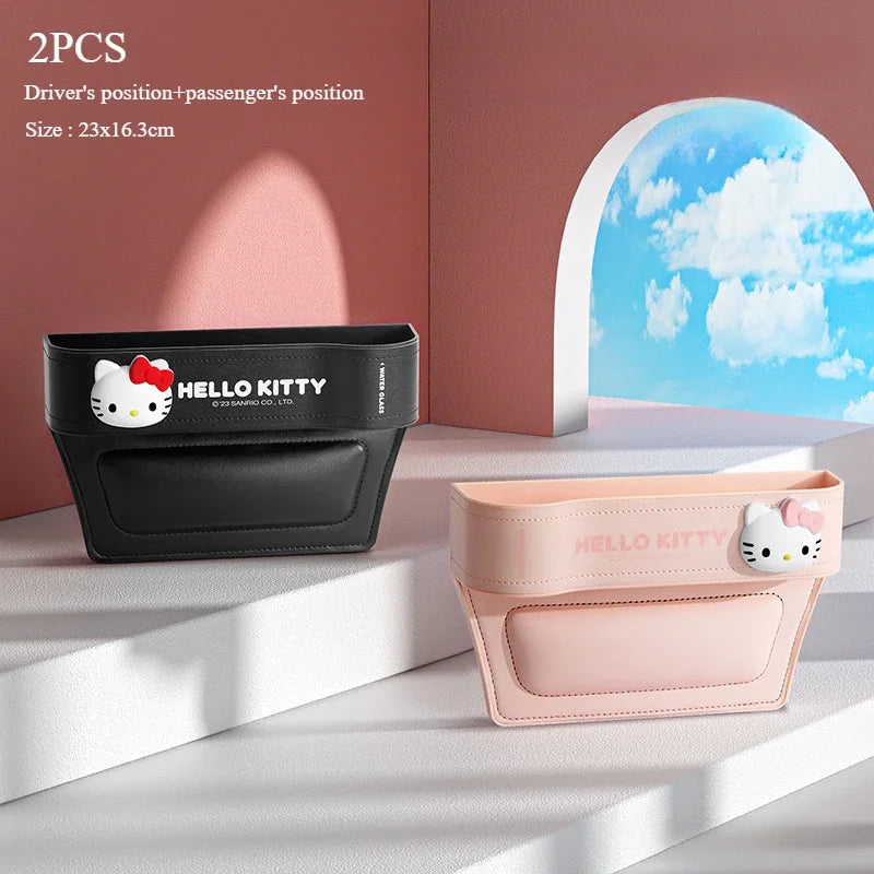 Hello Kitty Car Crevice Storage Box Multifunctional Cartoon Car Seat Clip Organizer Kawaii Sanrio Seat Gap Filler Organizer