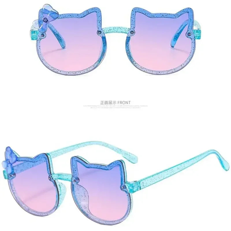 Hello Kitty Sunglasses Cartoon Anime Cute KT Cat Children Glasses Ultraviolet-proof Girls Photography Props Holiday Gifts