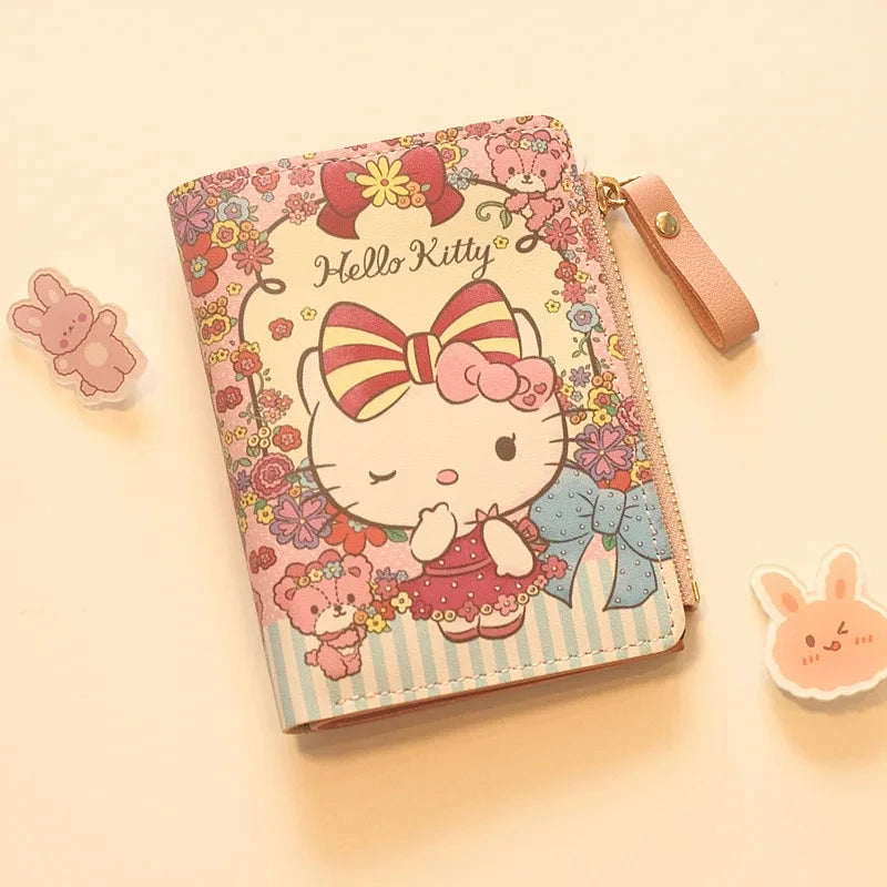 Cute Wallet Hello Kitty Coin Purse Kawaii Leather Card Holder Women Pu Casual Money Card Bag Kids Birthday Gift for Girls