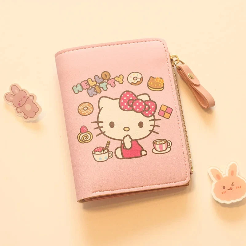 Cute Wallet Hello Kitty Coin Purse Kawaii Leather Card Holder Women Pu Casual Money Card Bag Kids Birthday Gift for Girls