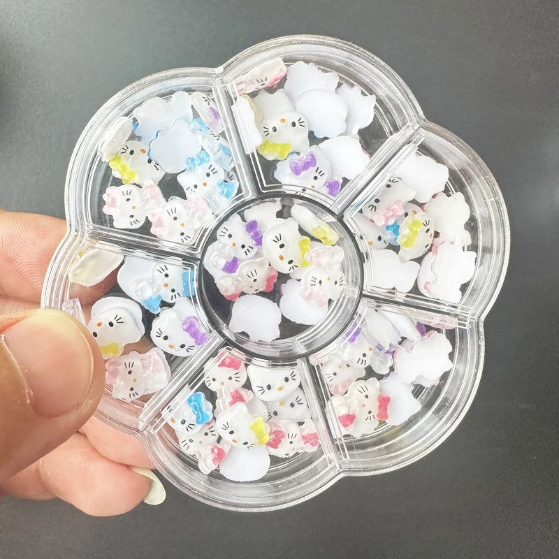 Hello Kitty DIY Nail Art Jewelry Decor Kawaii Kuromi Charms For Manicure DIY Nail Parts Rhinestone Toy Gift for Girls