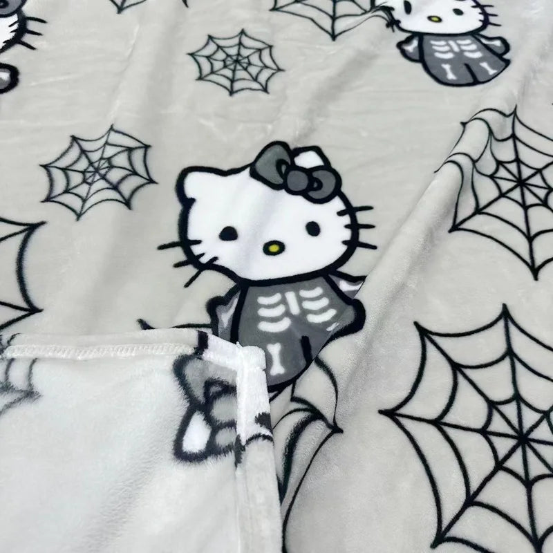 Halloween Ghost Hello Kitty Plush Blanket Cartoon Large Flannel Blanket Cotton Sofa Nap Blanket Bed Sheet Christmas Gift