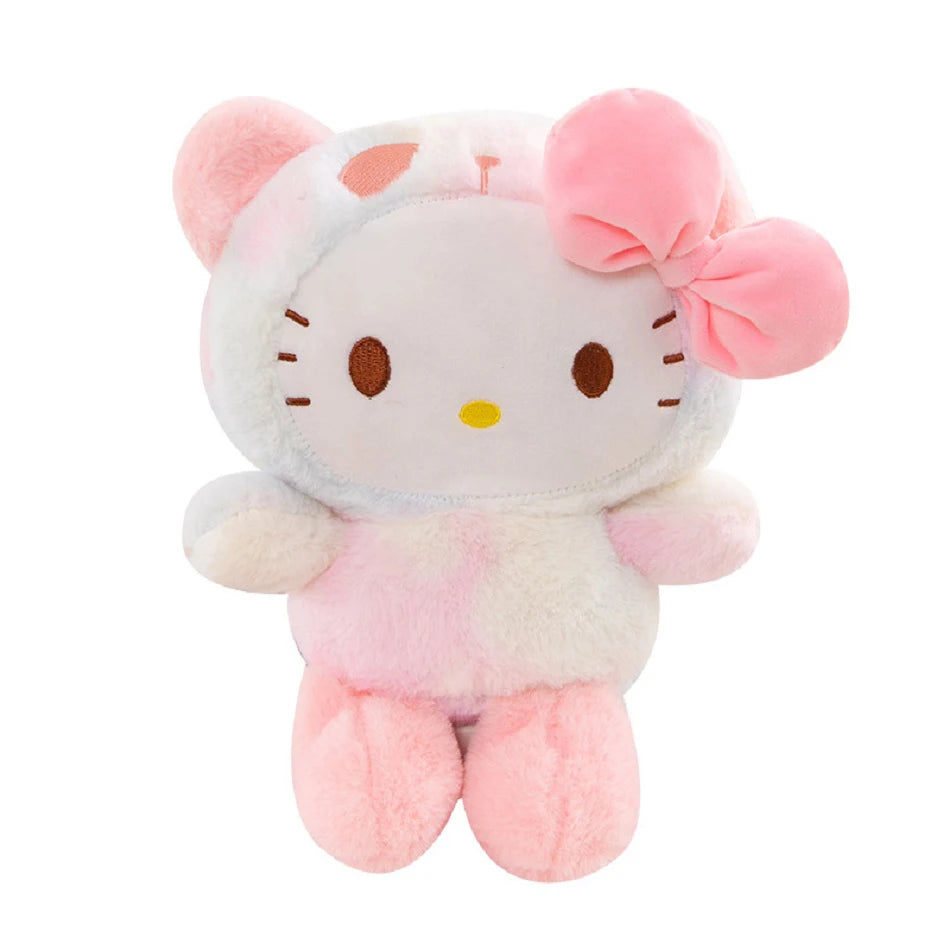 Cartoon Kawali Kuromi Hello Kitty My Melody Cinnamoroll Pillow Plush Toys Soft Stuffed Dolls for Kids Birthday Gifts