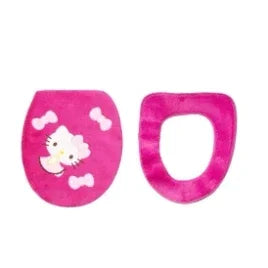 Anime Hello Kitty Toilet Seat Cushion Three Pieces Set Restrooms Universal Winter Household Plush Toilet Seat Cover gift