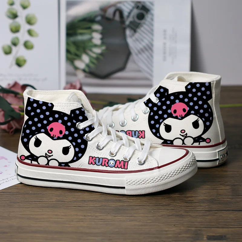 Kawaii Hello Kitty My Melody Canvas Shoes Cartoon New Summer Thin High-Top Sneakers Students Versatile Casual Shoes