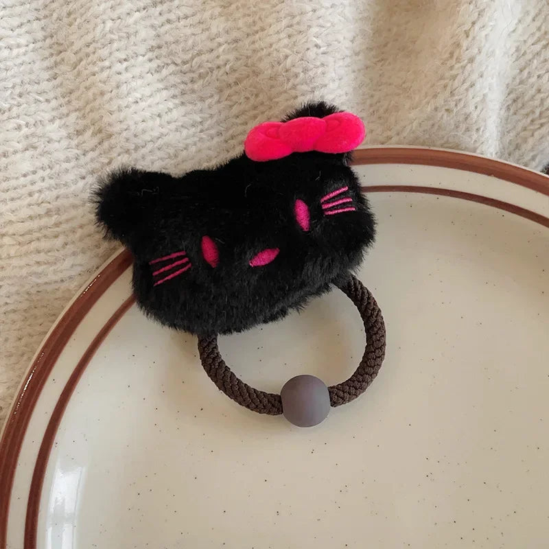 Hello Kitty Kawaii Hair Ties Anime Hair Ring Ornaments Sanrio Kitty Cat Hair Rope Cartoon Accessories Girl Birthday Party Gift