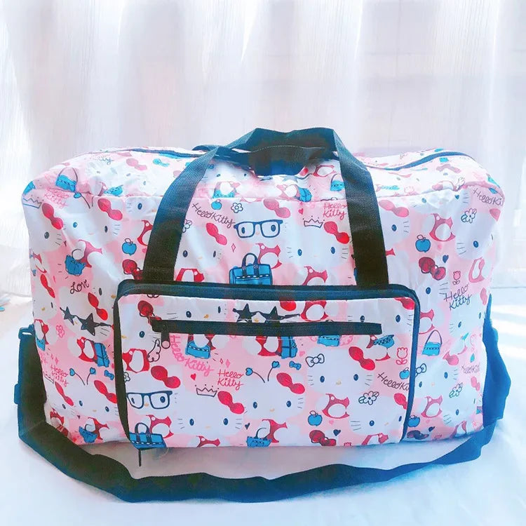 hello kitty handbag foldable luggage bag waterproof My Melody cartoon large travel storage bag messenger shoulder bag