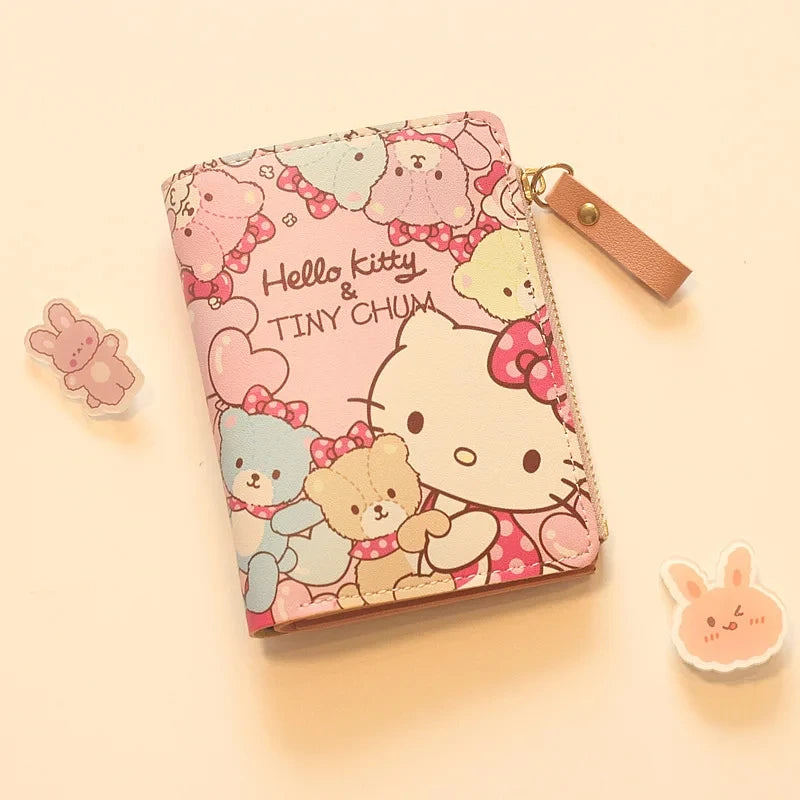 Cute Wallet Hello Kitty Coin Purse Kawaii Leather Card Holder Women Pu Casual Money Card Bag Kids Birthday Gift for Girls