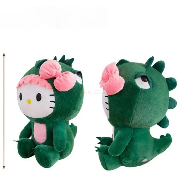 35cm Hello Kitty Cos Dinosaur Kawaii Cartoon Plush Doll Toys Soft Throw Pillow Back Cushion Girls Birthday Toyd Gifts