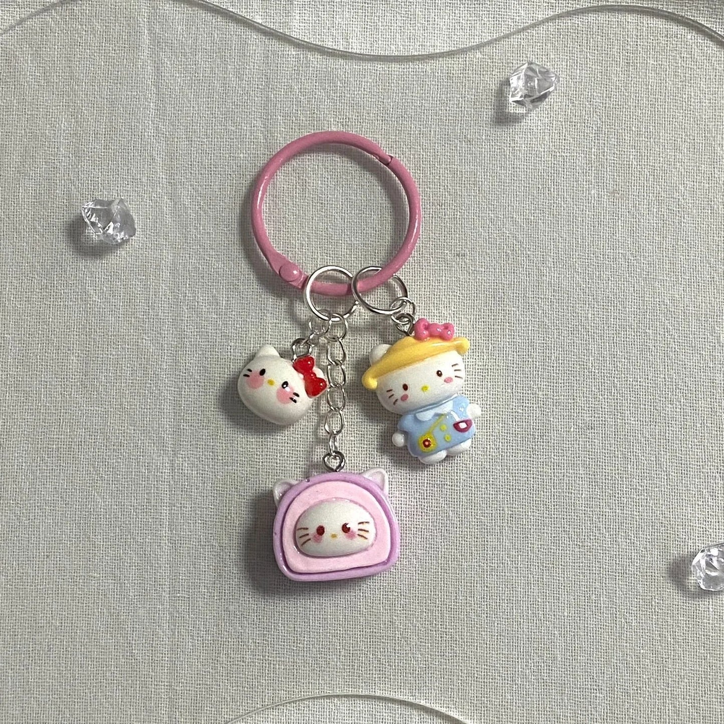 Kawaii Anime Hello Kitty Melody Kuromi Keychain Backpack Pendant Creative Keyring Cinnamoroll Birthday Gifts Toy DIY Deco