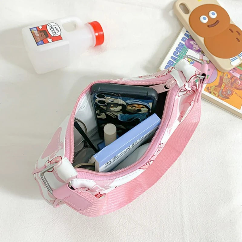 Hello Kitty Underarm Bag for Women Y2K Sanrio Kuromi Mymelody Messenger Tote Bag Cute Girls Shoulder Bag Purses Handbag