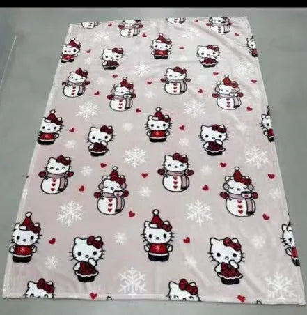 Halloween Ghost Hello Kitty Plush Blanket Cartoon Large Flannel Blanket Cotton Sofa Nap Blanket Bed Sheet Christmas Gift