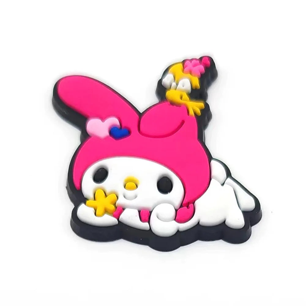 Hello Kitty Sanrio cartoon 1pcs cute shoe charms Accessories buckle clogs sandals pin decorate kids girls gift