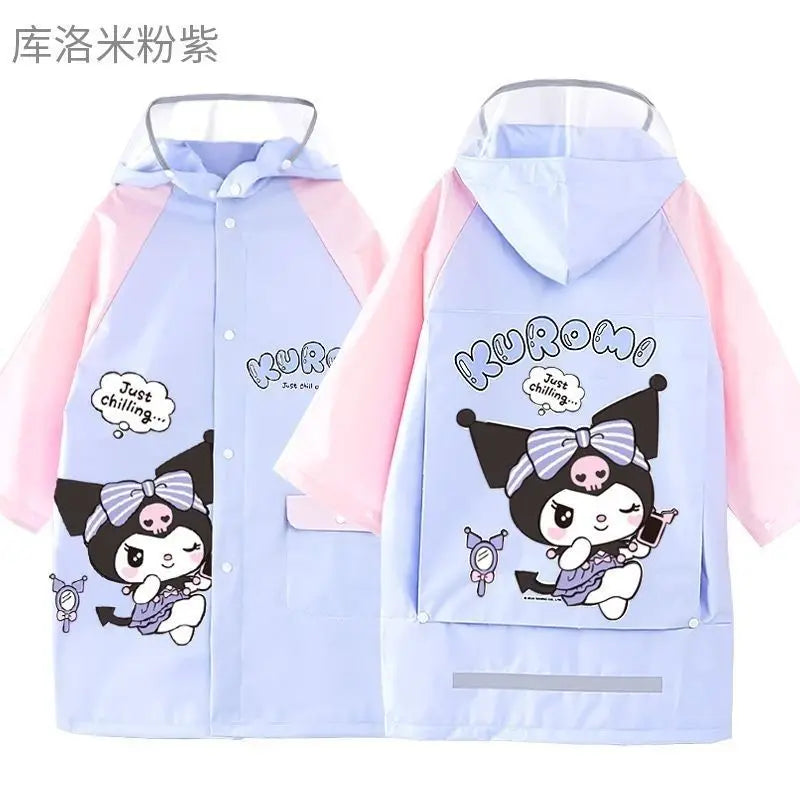 Kawaii Kuromi My Melody Hello Kitty Cute Cartoon Child Raincoat Student Poncho Outdoor Water Proof Anime Peripheral Gift