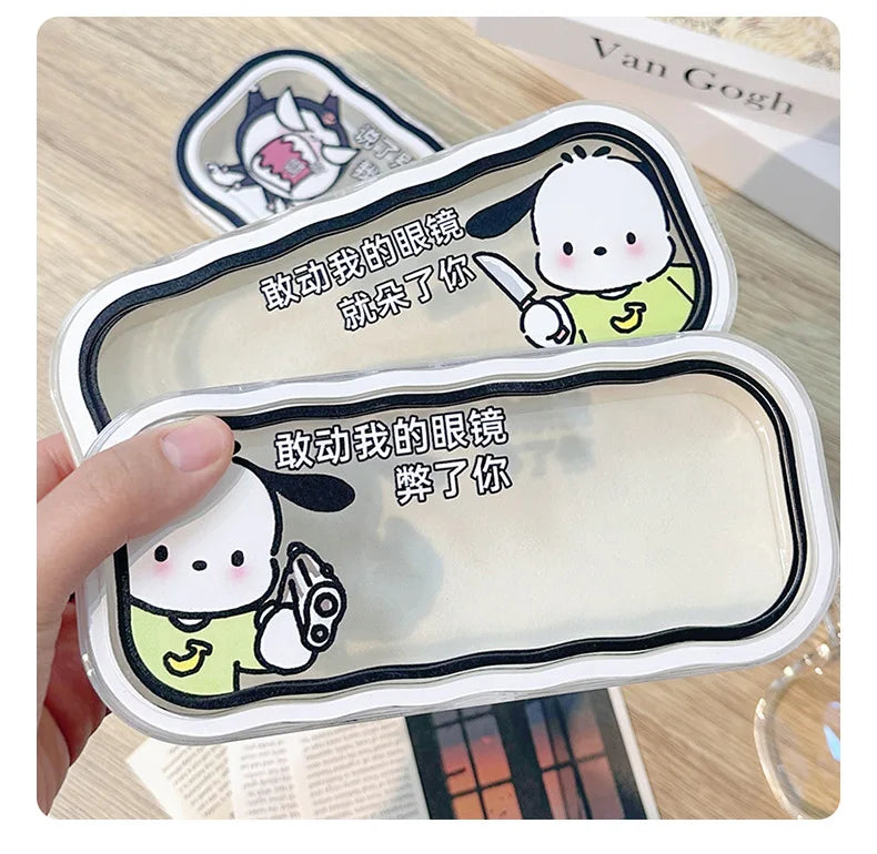 Hello Kitty Glasses Storage Box Anime Kawaii Cute Heart Sunglasses Protective Case Gifts for Girls Christmas Birthday Present