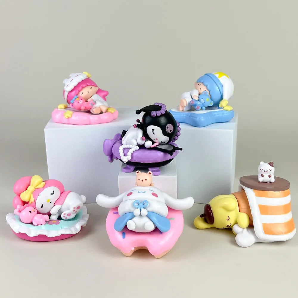 Blind Box Sleep Safely Hello Kitty MyMelody Kuromi Pachacco Pompompurin Children's Toy Birthday Gift Christmas Decoration