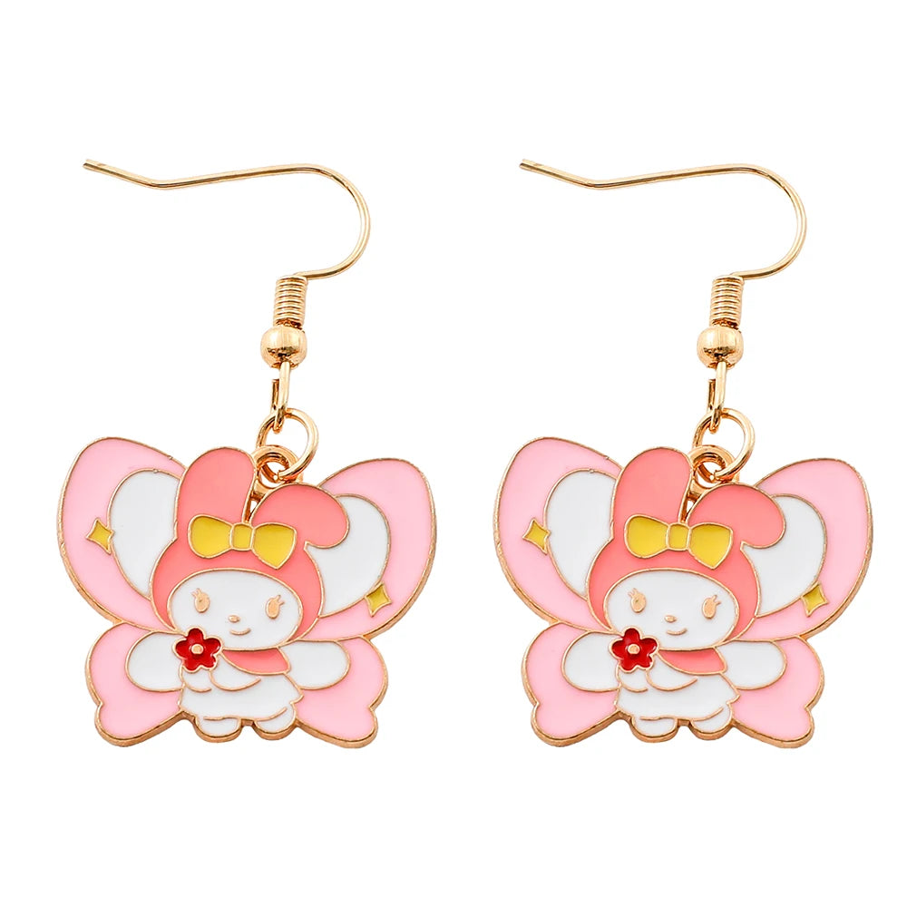 Cartoon Series Earrings kawaii My Melody Hello Kitty Earrings Girls Birthday Party Jewelry Accessories Gifts