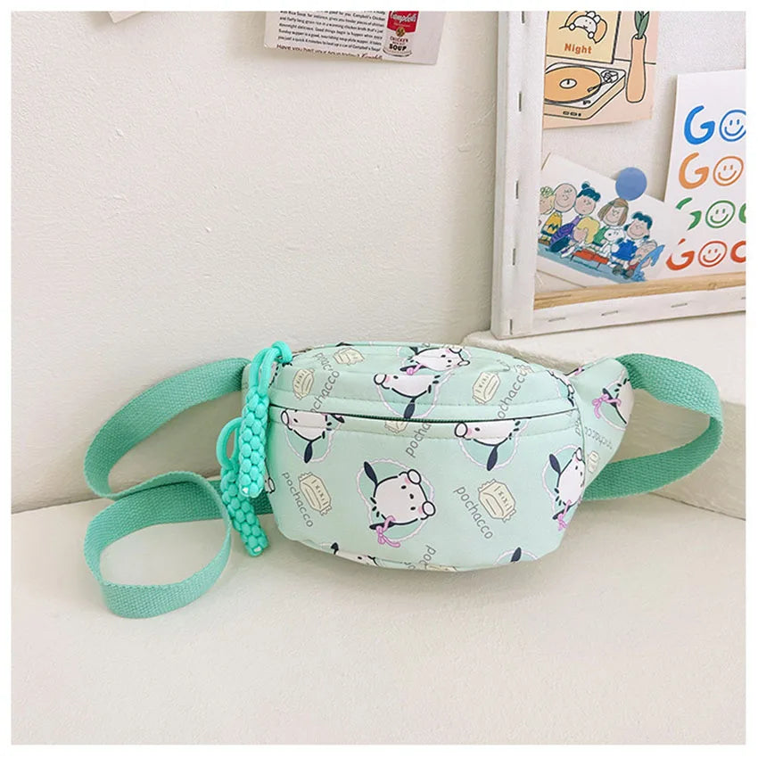 Kuromi Chest Bag Cinnamoroll Crossbody Shoulder Bag Waist Storage Pouch My Melody Hello Kitty Coin Purse Kid Girl Gift