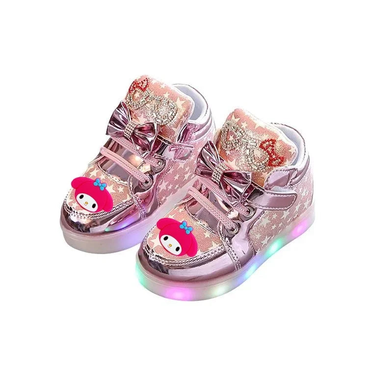 2025 spring autumn new Hello Kitty flashing lights girls casual shoes LED Melody sneakers boys girls shoes sneakers