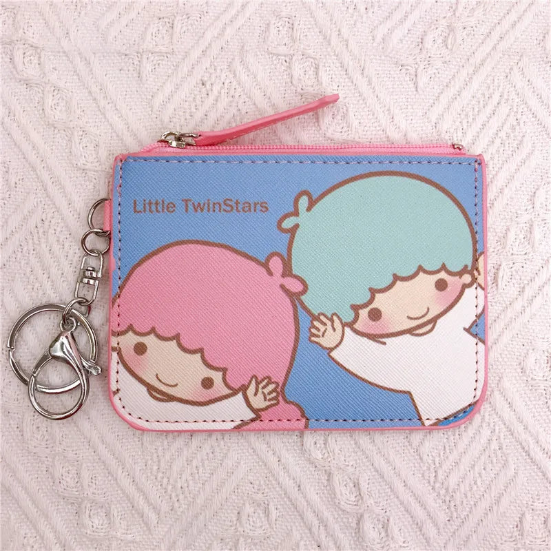 Kawaii Hello Kitty Wallet Melody Kuromi Cinnamoroll Coin Purse Women Anime Children Pu Card Holder Girls Christmas Gifts