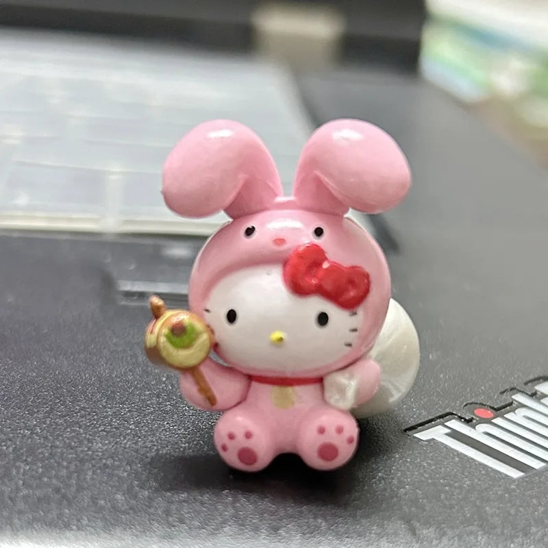 Anime Mini Hello Kitty Sitting Fluorescent Rabbit Pegasus DIY Patch Material Accessories Hairpin Accessories Doll Handmade Toys