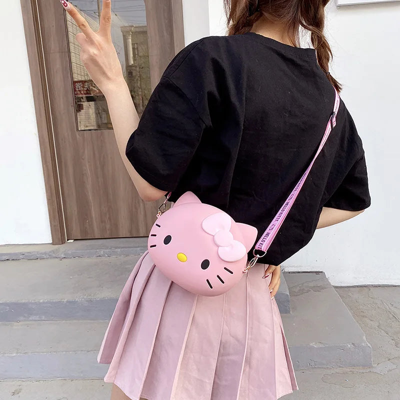 11cm/19cm Hello Kitty Crossbody Bags For Women Kawaii Messenger Bag Travel 3d Shoulder Small Purse Phone Bag Girlfriend Gift