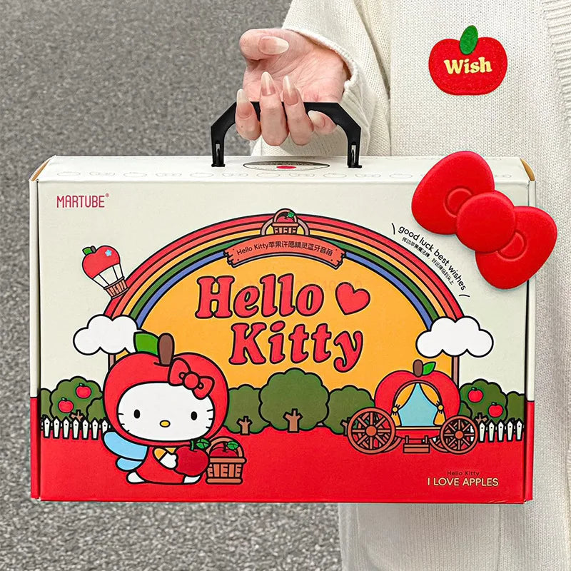 Christmas Hello Kitty Bluetooth Speakers Kawaii Retro Camera Audio Anime Action Figurine Decor Sound Box Hello Kitty Toys