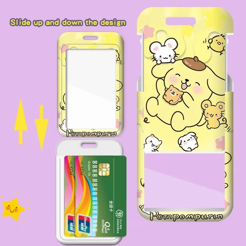 Cartoon Lanyard Card Sleeve kawaii Hello Kitty Kuromi My Melody ID Card Bus And Subway Access Work Permit Card Sleeve