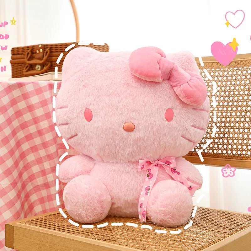 28-35cm Hello Kitty Cat Plush Toys Cartoon KT Cat Plush Doll Soft Stuffed Kawaii Anime Pillow Birthday Gift For Kids Girl