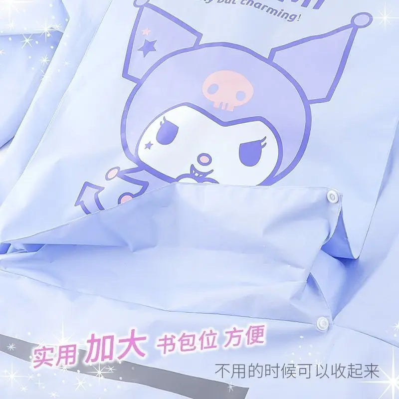 Kawaii Kuromi My Melody Hello Kitty Cute Cartoon Child Raincoat Student Poncho Outdoor Water Proof Anime Peripheral Gift