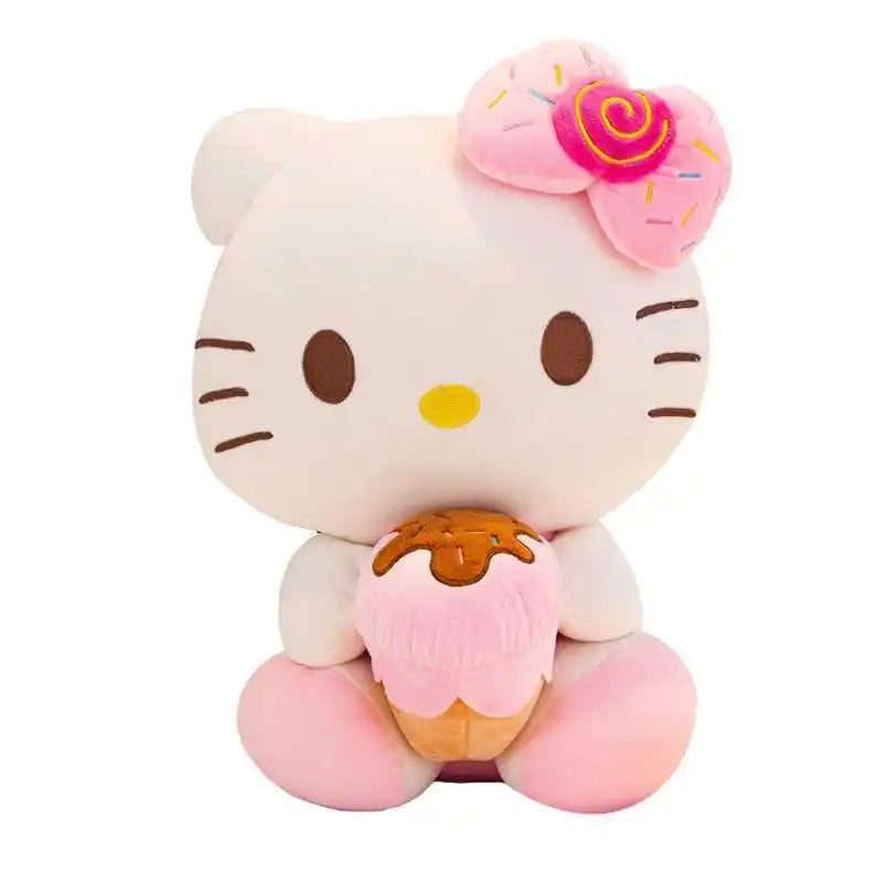 Hello Kitty Kawaii Plush Toys Dolls Ice Cream Soft Stuffed Pillow Anime Animal Decor Christmas Gift Plushies For Girl Gifts Kids