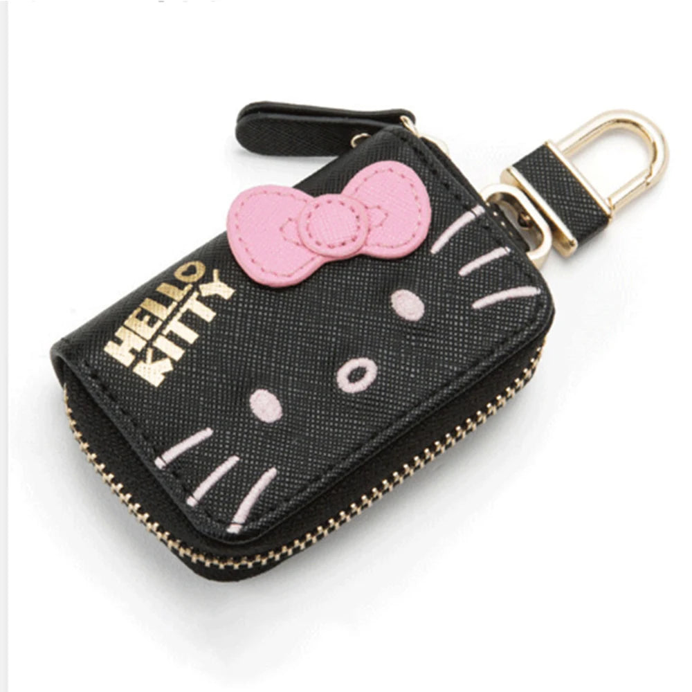 Cute Hello Kitty Cartoon Multifunctional Leather Coin Purse 3D Key Case Pu Zipper Cartoon Car Key Case Cute Key Holder Gift