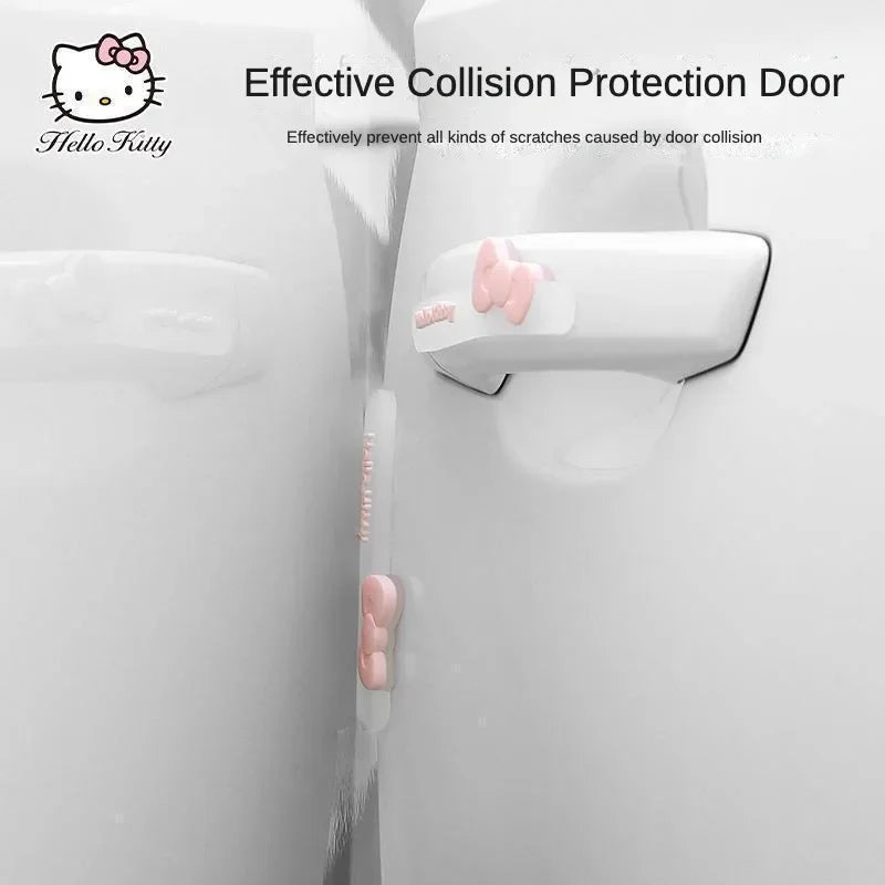 Kawaii Genuine Sanrio Car Door Anti-Collision Strip Hello Kitty Cartoon Rearview Mirror Anti-Scratch Car Sticker Cute Car Gift