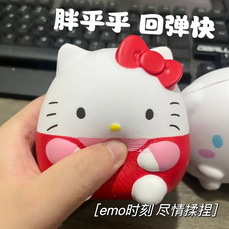 Hello Kitty Toys Kawaii Melody Kuromi Cinnamoroll Stress Relief Fidget Toys Spotify Premium Squishy Hand Pinch Toy Gift