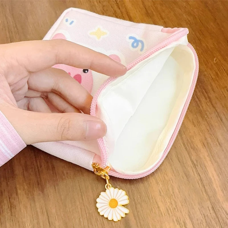 Kawaii Hello Kitty Cartoon Women Tampon Sanitary Napkin Storage Bag Mini Cosmetics Coin Purse Bag Gift