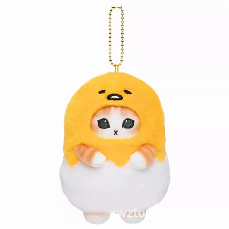 Kawaii Plush Keychain Pendant Cartoon Mofus and Shark Cat Cross-Dressing Hello Kitty Kuromi doll stuff Backpack Decor Toys