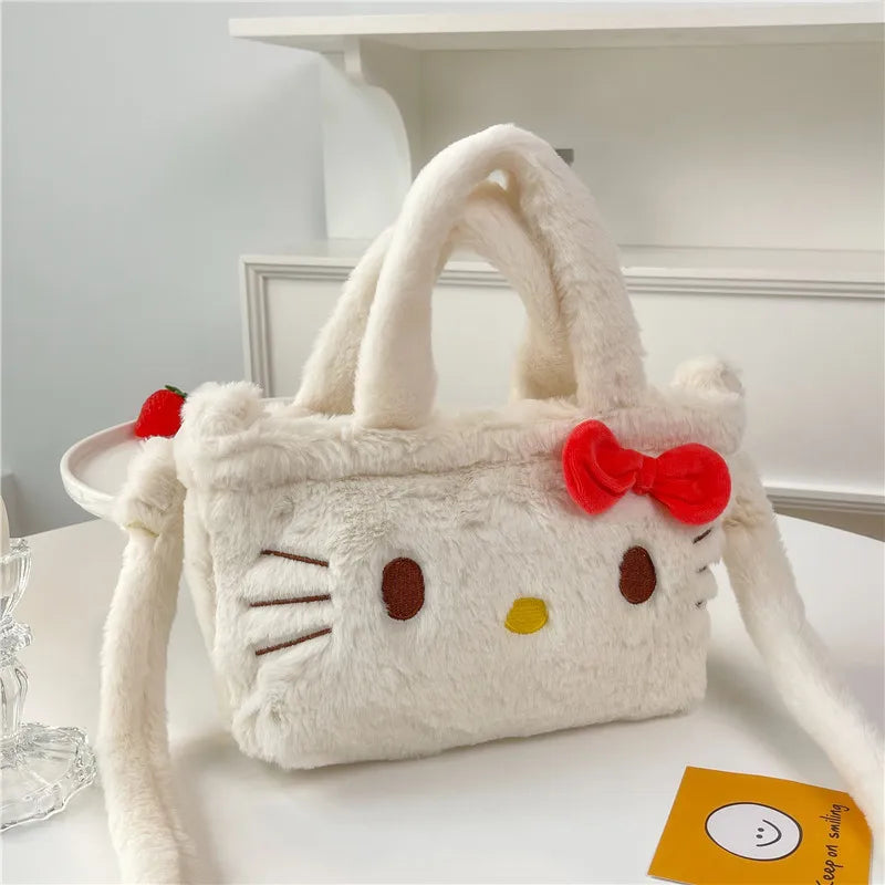 Plushies Hello Kitty Shoulder Bag Kuromi Handbag My Melody Crossbody Plush Backpack Makeup Pouch Women for Gift Tote Bag