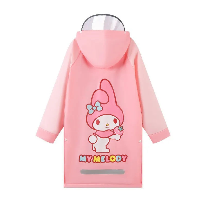 Hello Kitty Kuromi Cinnamoroll Cute Anime Children Raincoats For Boys And Girls Waterproof Large Raincoat Creative Gifts