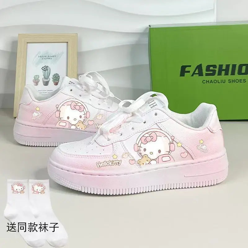 Hello Kitty Anime Kuromi Kawaii Fashion Board Shoes Cute Cinnamoroll My Melody Casual Sneakers Comfortable Shoes Gifts