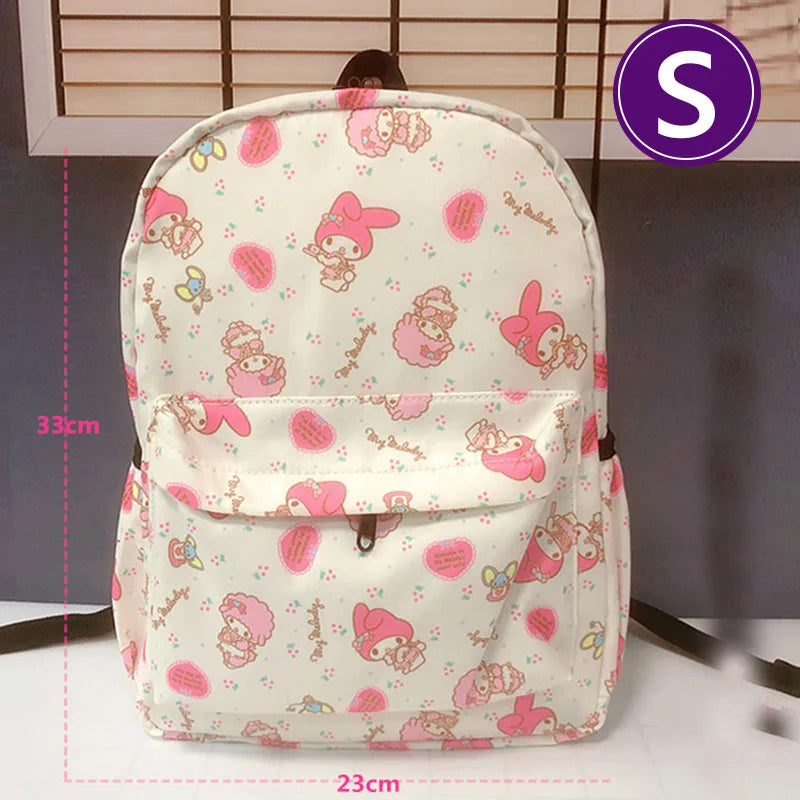 Kuromi hello kitty New Cute Backpack Large Capacity Student Schoolbag Shoulder Bag Girls Handbag Trip Storage Bag