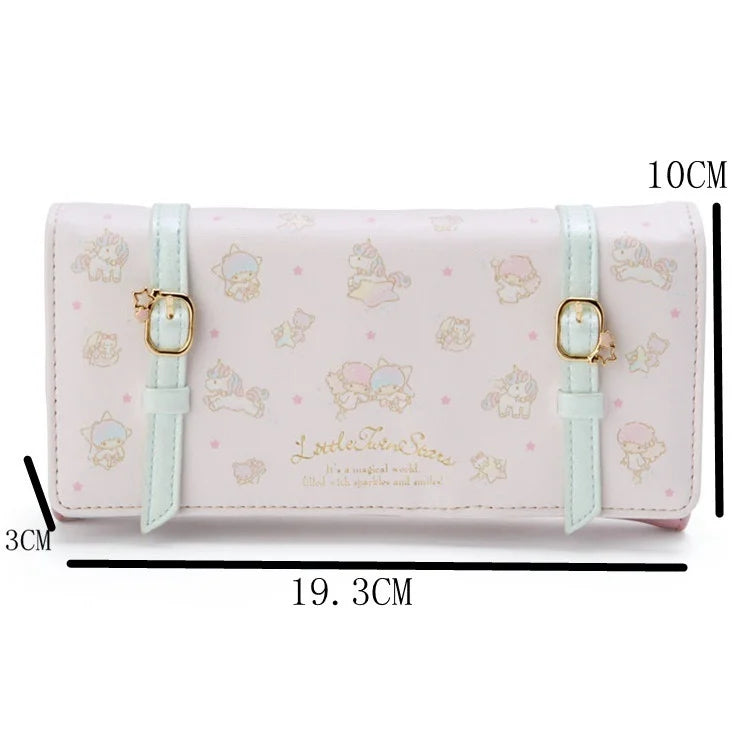 Hello Kitty PU Leather Long Wallets For Women Y2k Fashion Zipper Luxury Money Clips Elegant Clutches New Cartoon Handbag