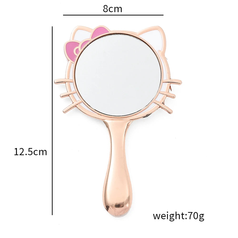 Sanrio Hello Kitty Mini Hand-held Makeup Mirror Cute Hello Kitty Portable Single Handle Mirror for Spa Accessory Gifts