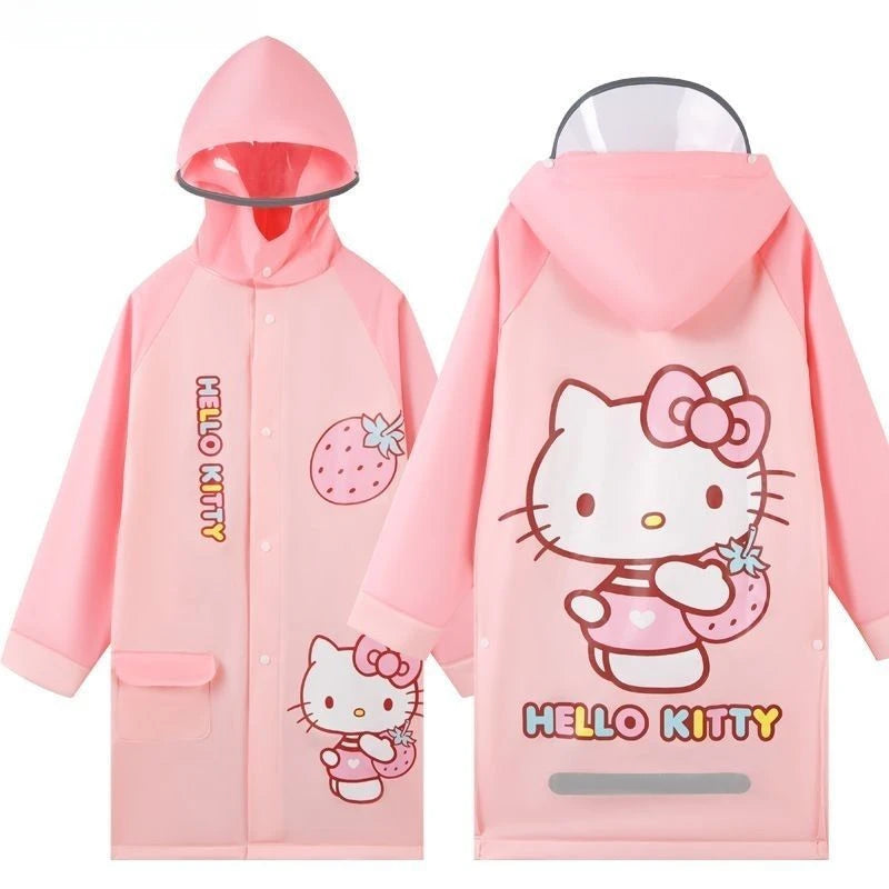 Creative Hello Kitty My melody Kuromi Cinnamoroll children's raincoat rainproof big children waterproof full-body poncho