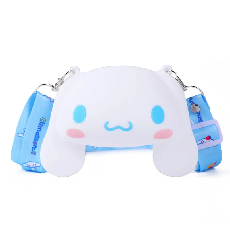 Kawaii Shoulder Bag Kuromi Silicone Bag Hello Kitty Messenger Bag My Melody Cinnamoroll Coin Purse Children's Toys Gift